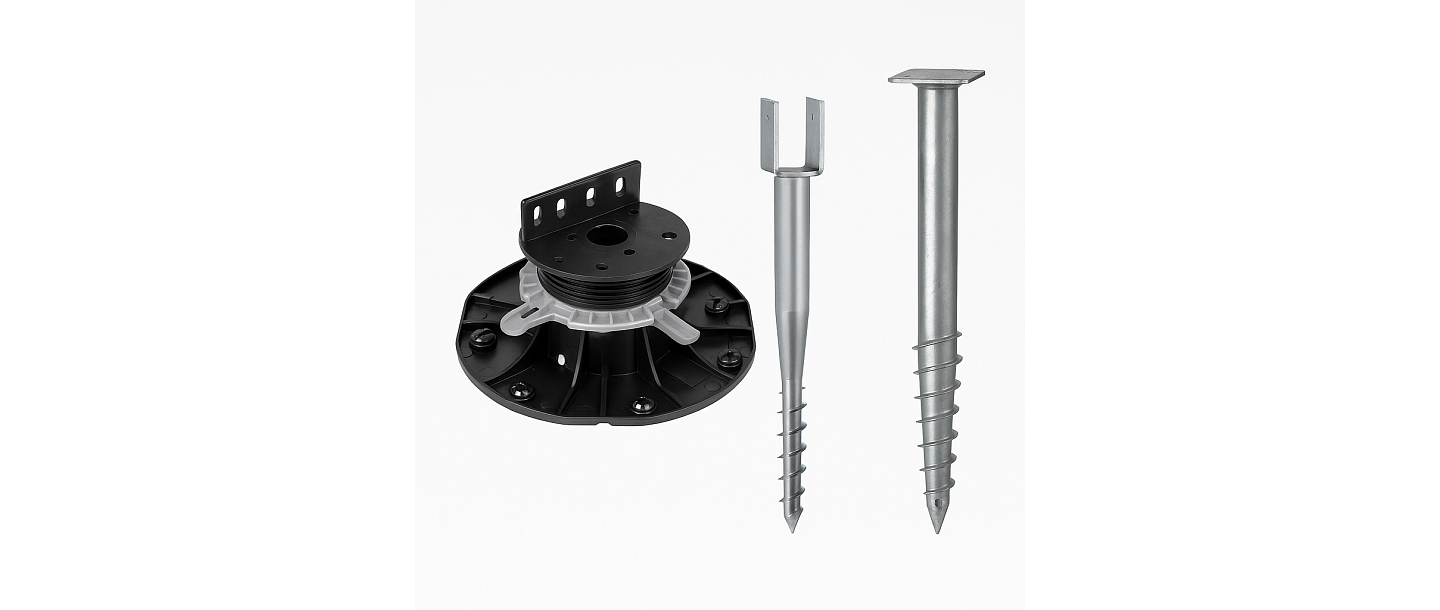 Screw piles for terraces