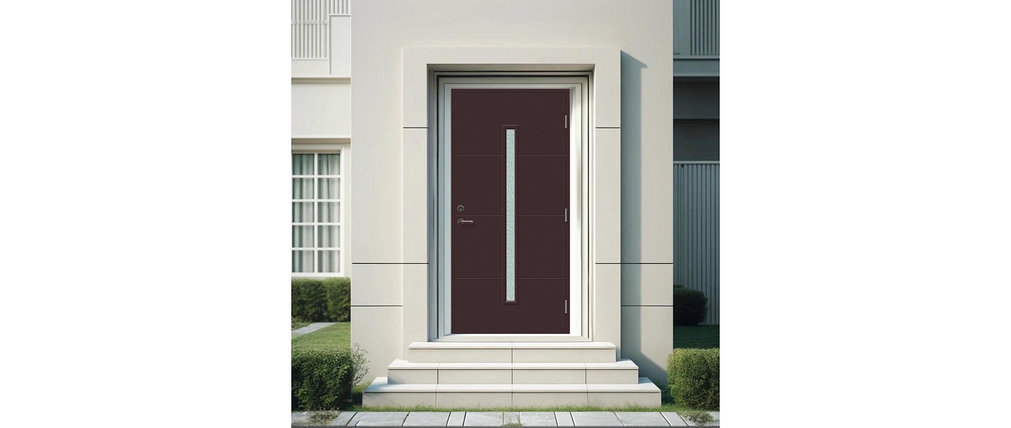 Коричневая входная дверь