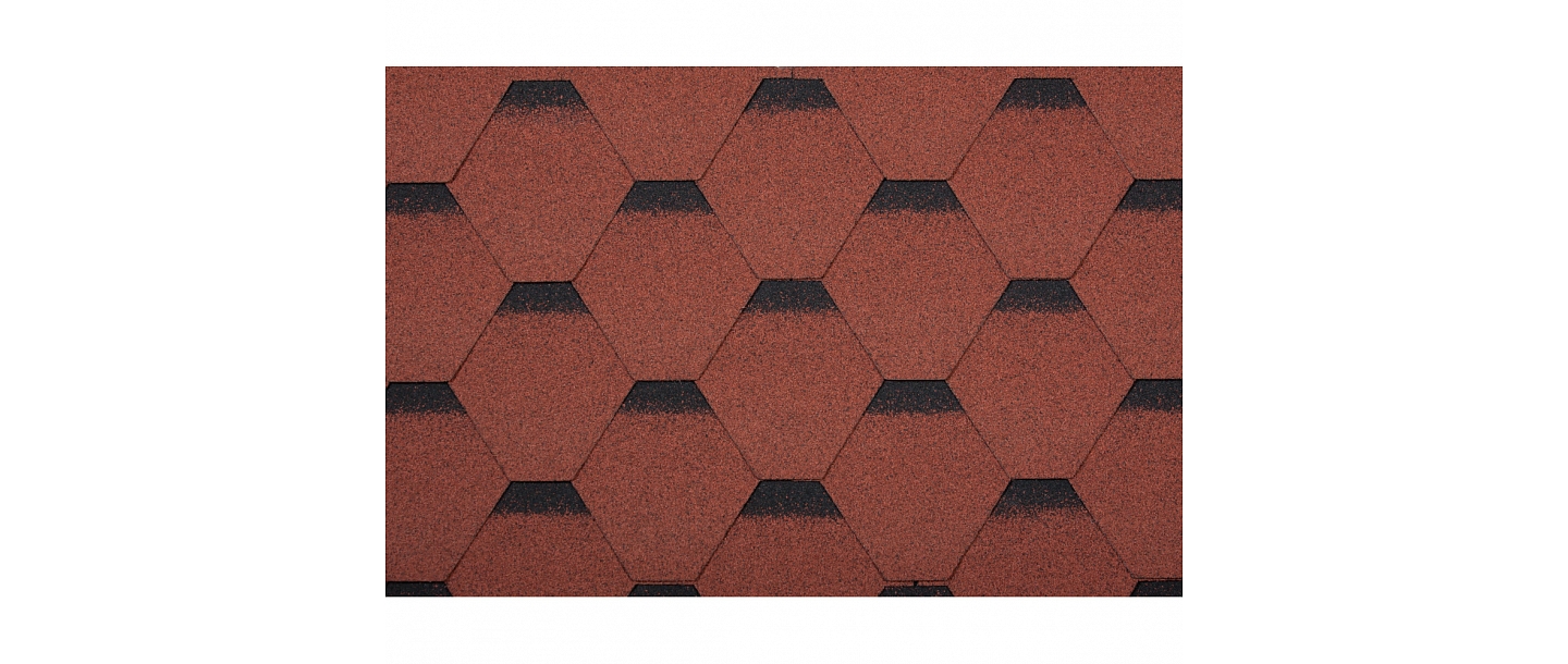 Bitumen tiles STANDARD Force( Rock) Hexagonal Red