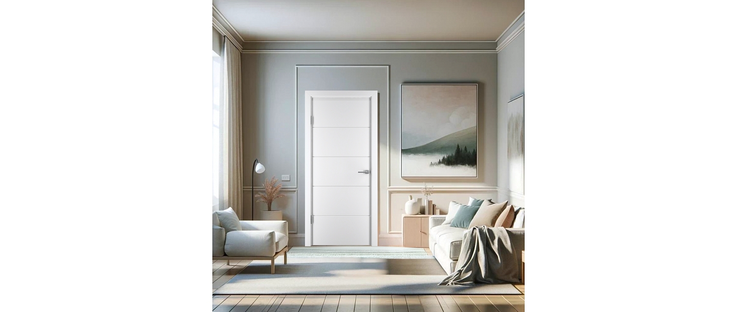 LINE X, white enamel, painted interior doors