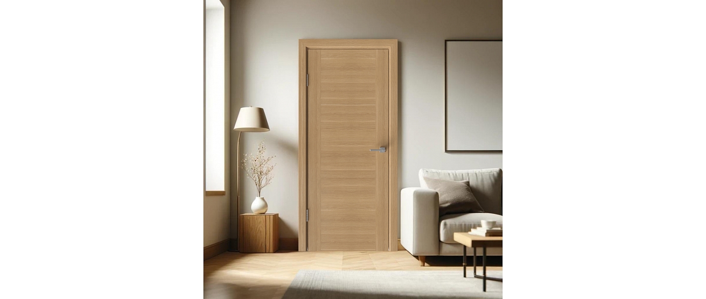 Classic, oak, veneered interior doors