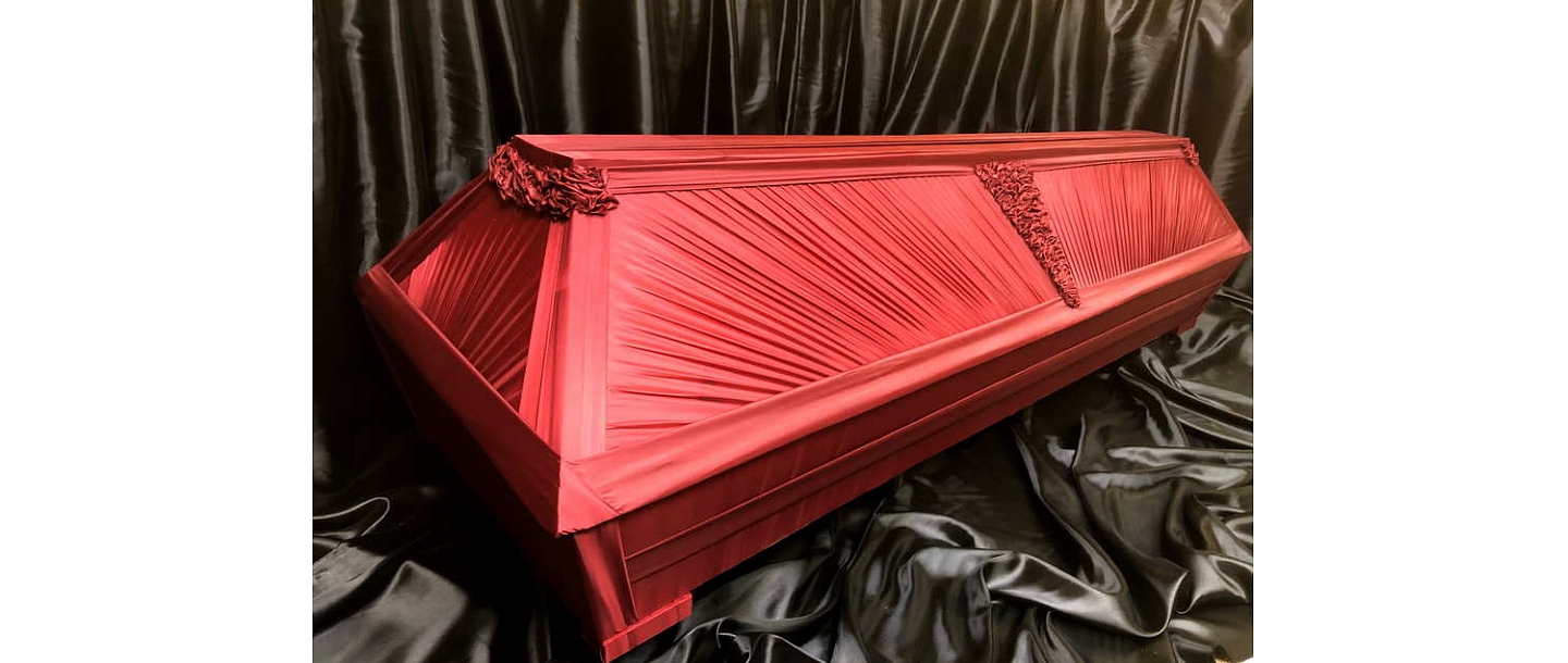 Coffin draped