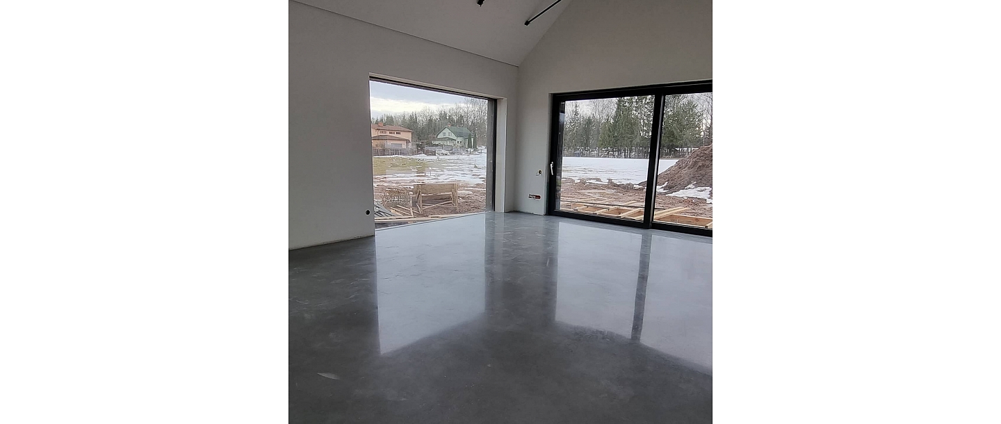 Polished concrete floor in a private house