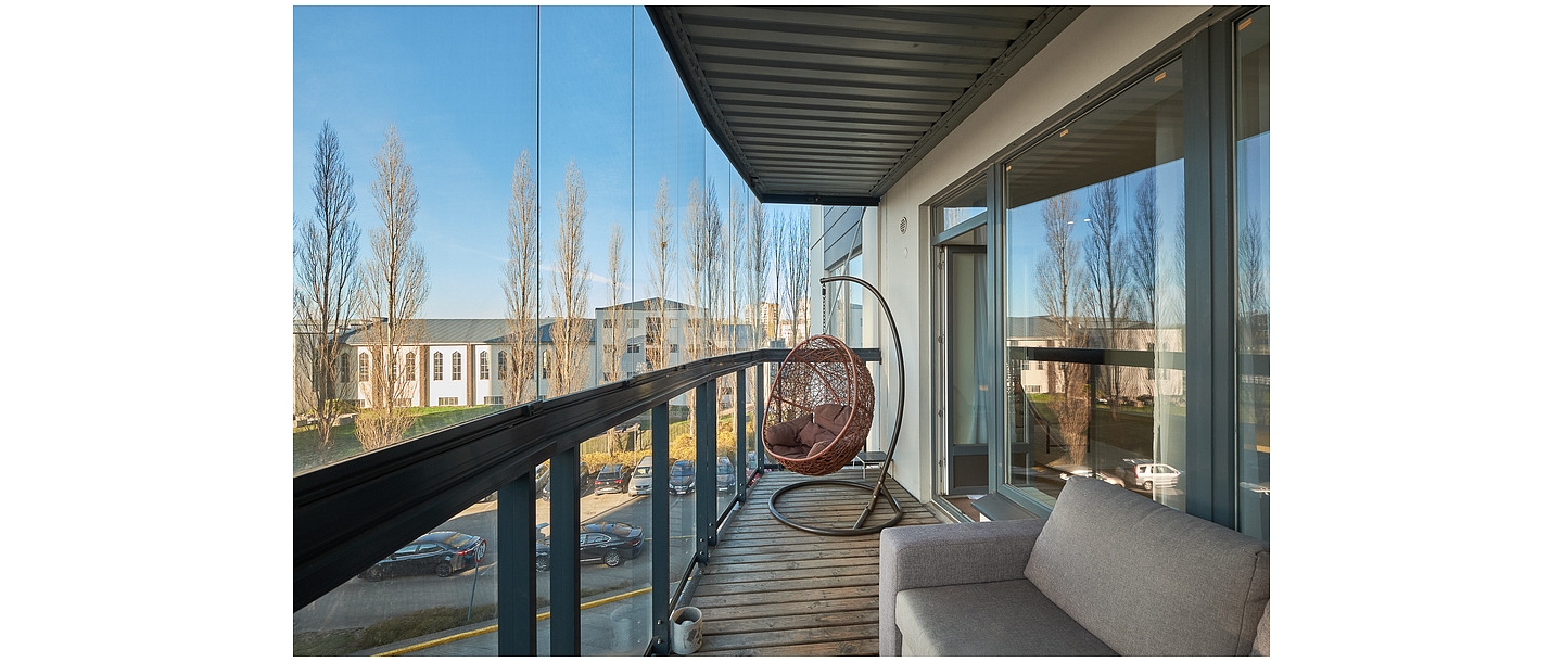 Apartment balcony in Skanstes district