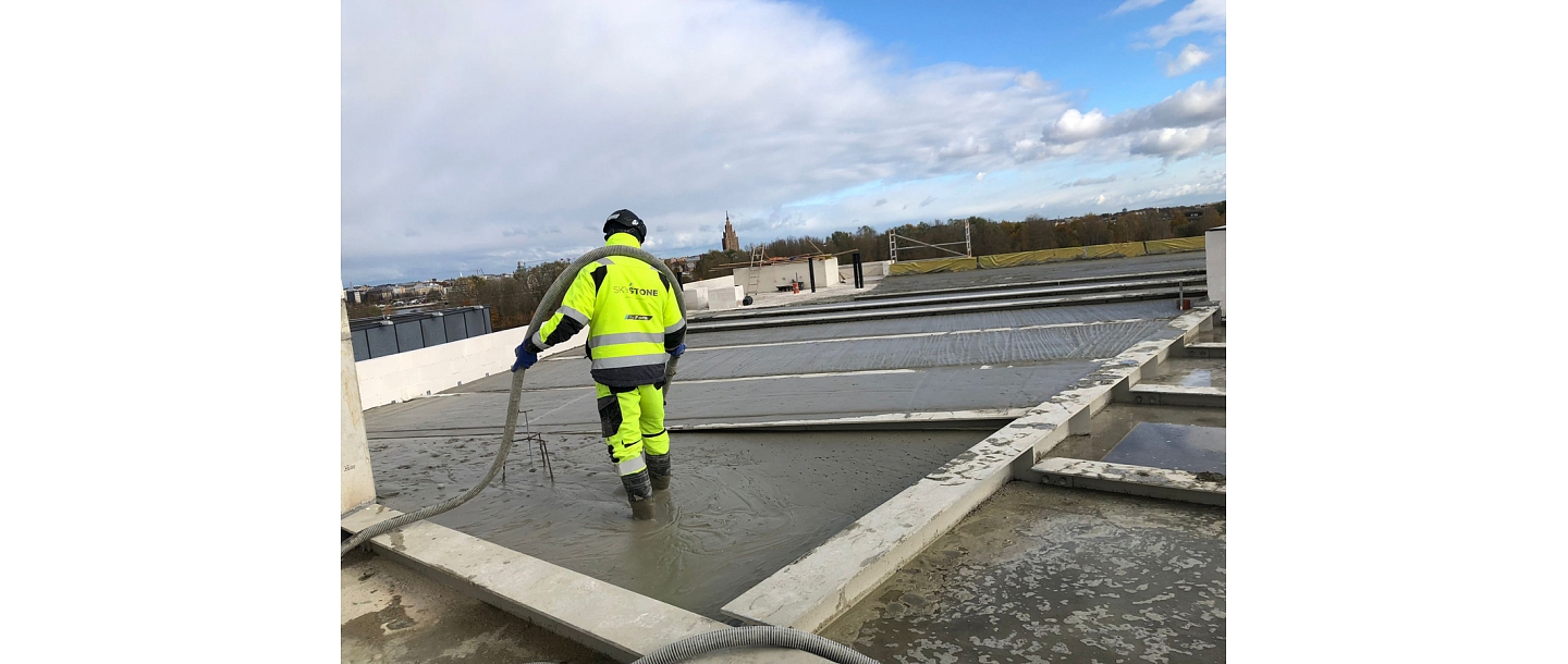Aerated concrete laying works
