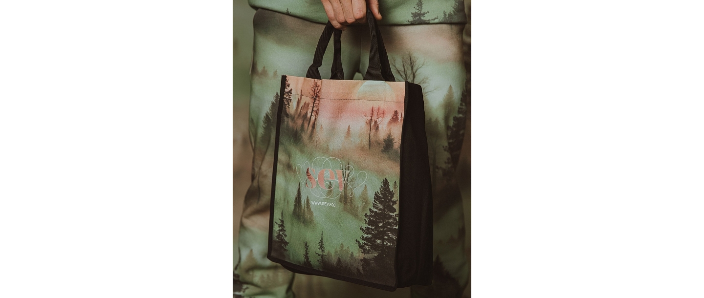 Bag with Sunet forest print