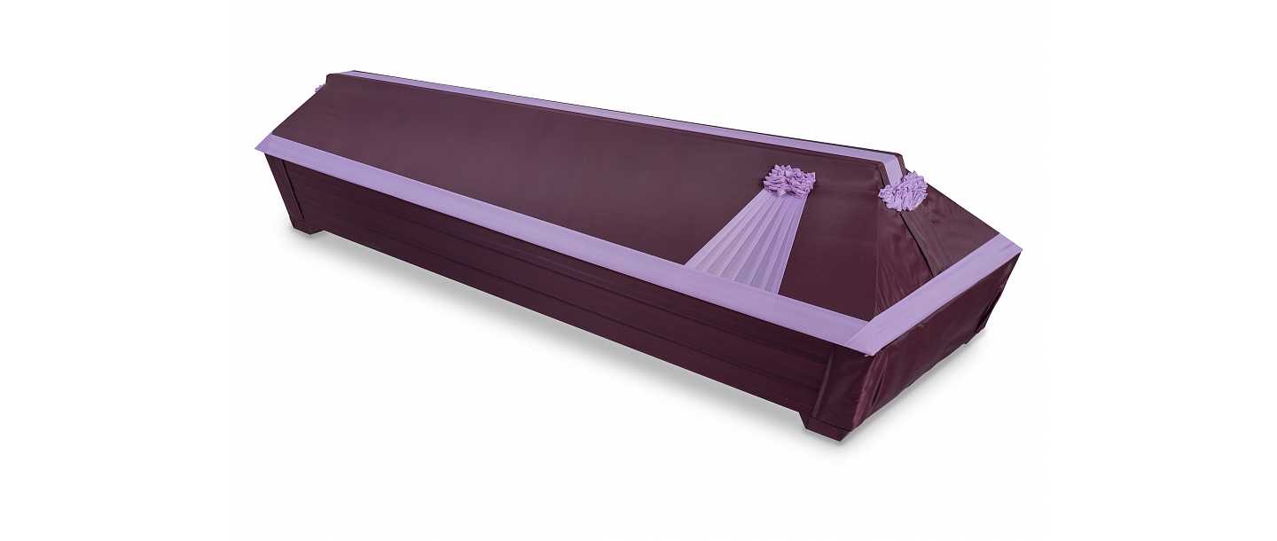 Cloth-draped coffin