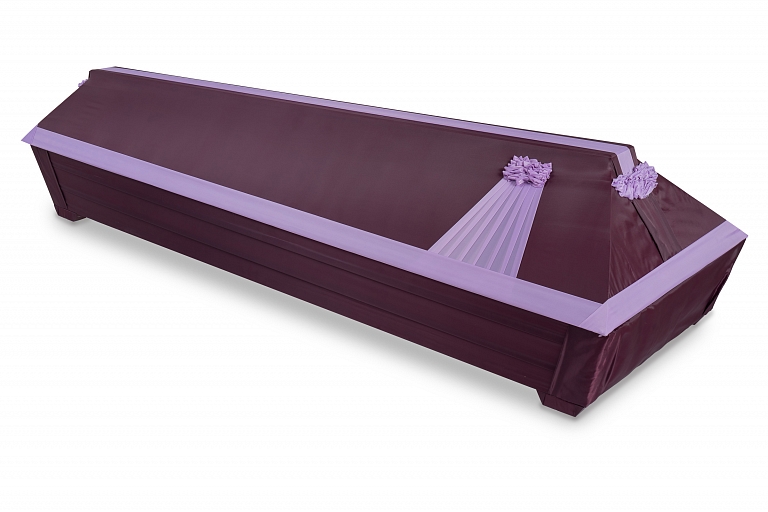 Cloth-draped coffin