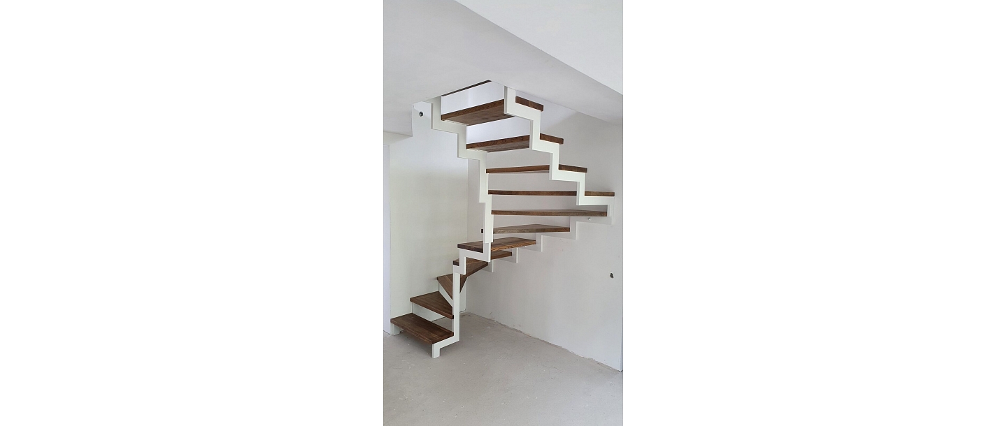 Modern metal and wooden stairs for the interior