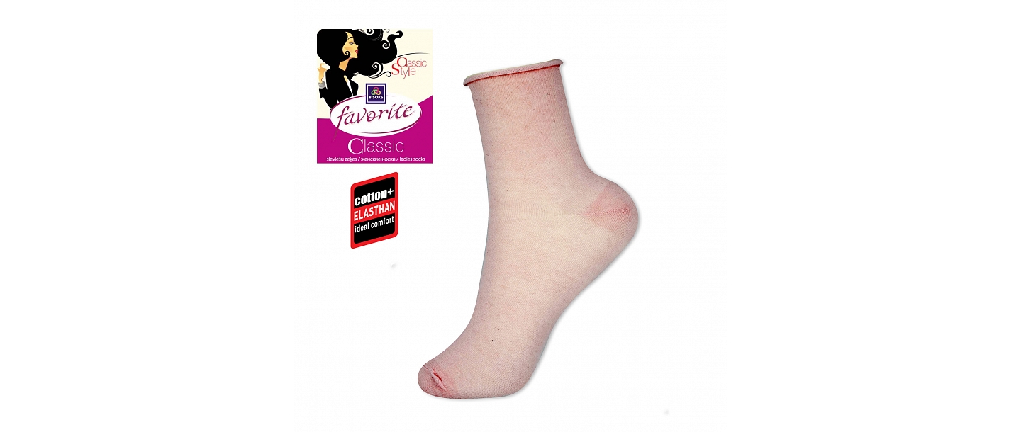 Sērijas FAVORITE CLASSIC sieviešu zeķes. Izgatavotas no augstās kvalitātes dzijas dažādos dizainu un krāsu variantos. Elegantas, ērtas un praktiskas.