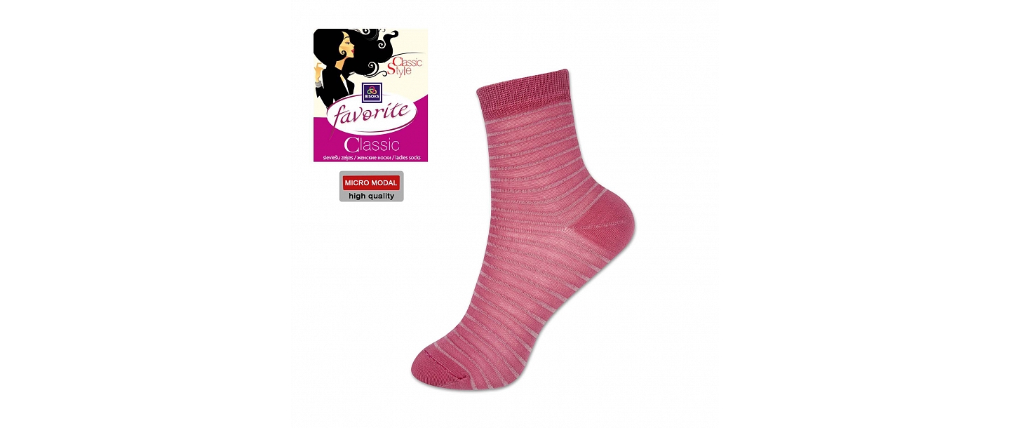 Sērijas FAVORITE CLASSIC sieviešu zeķes. Izgatavotas no augstās kvalitātes dzijas dažādos dizainu un krāsu variantos. Elegantas, ērtas un praktiskas.