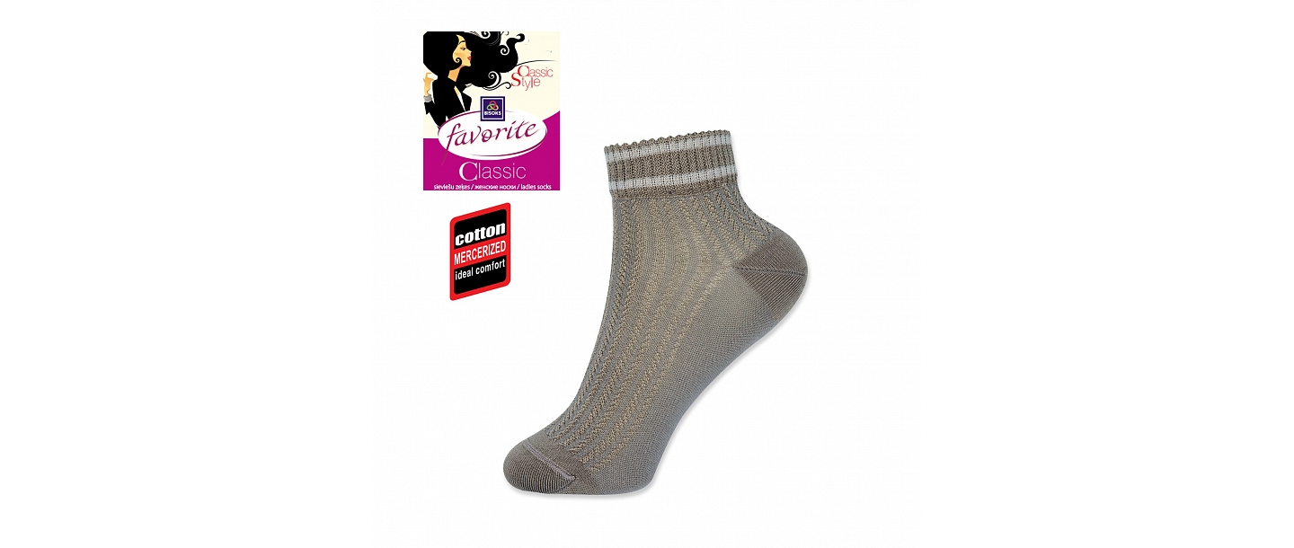 Series FAVORITE CLASSIC women&amp;#39;s socks. Made of high quality yarn in various designs and colors. Elegant, convenient and practical.