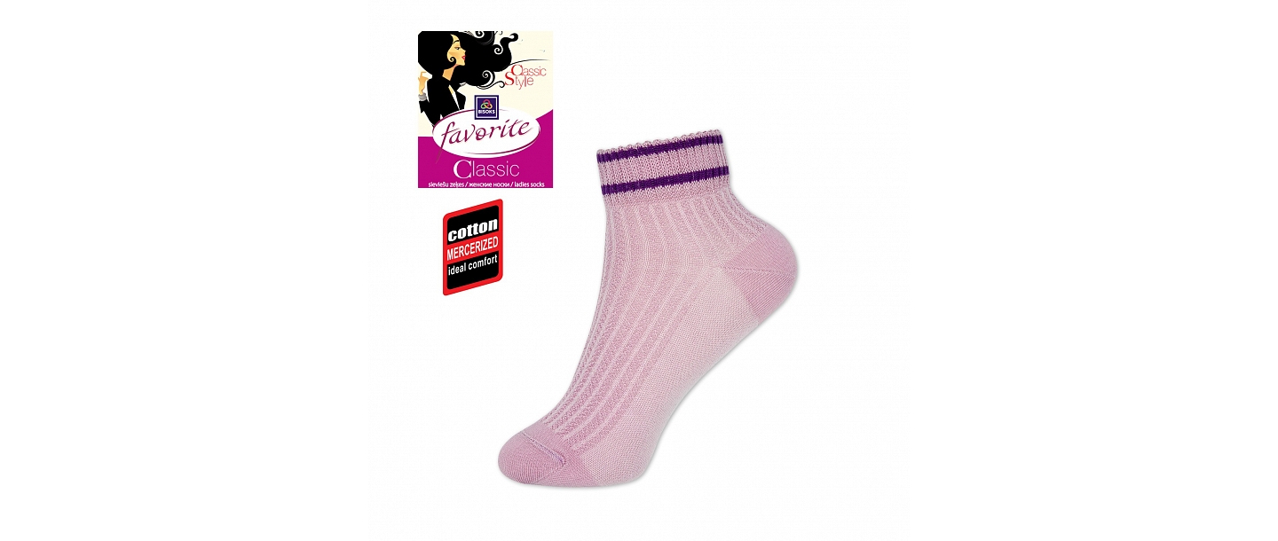 Sērijas FAVORITE CLASSIC sieviešu zeķes. Izgatavotas no augstās kvalitātes dzijas dažādos dizainu un krāsu variantos. Elegantas, ērtas un praktiskas.