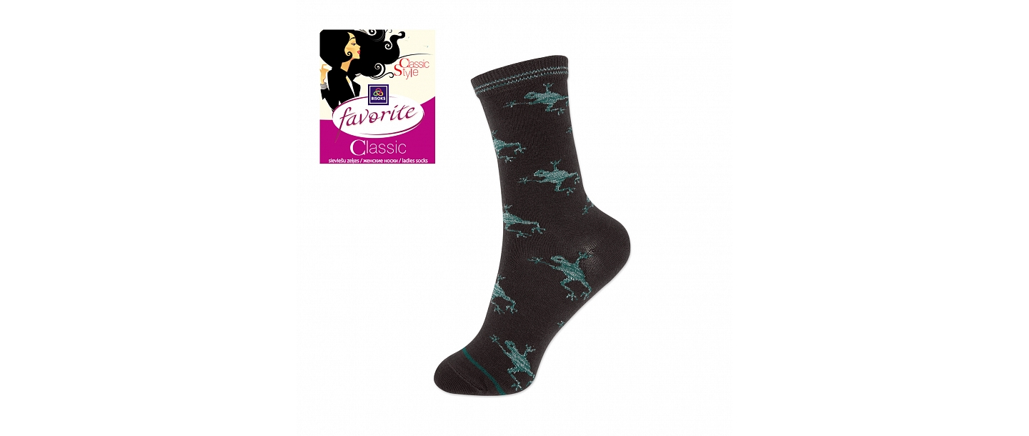 Sērijas FAVORITE CLASSIC sieviešu zeķes. Izgatavotas no augstās kvalitātes dzijas dažādos dizainu un krāsu variantos. Elegantas, ērtas un praktiskas.