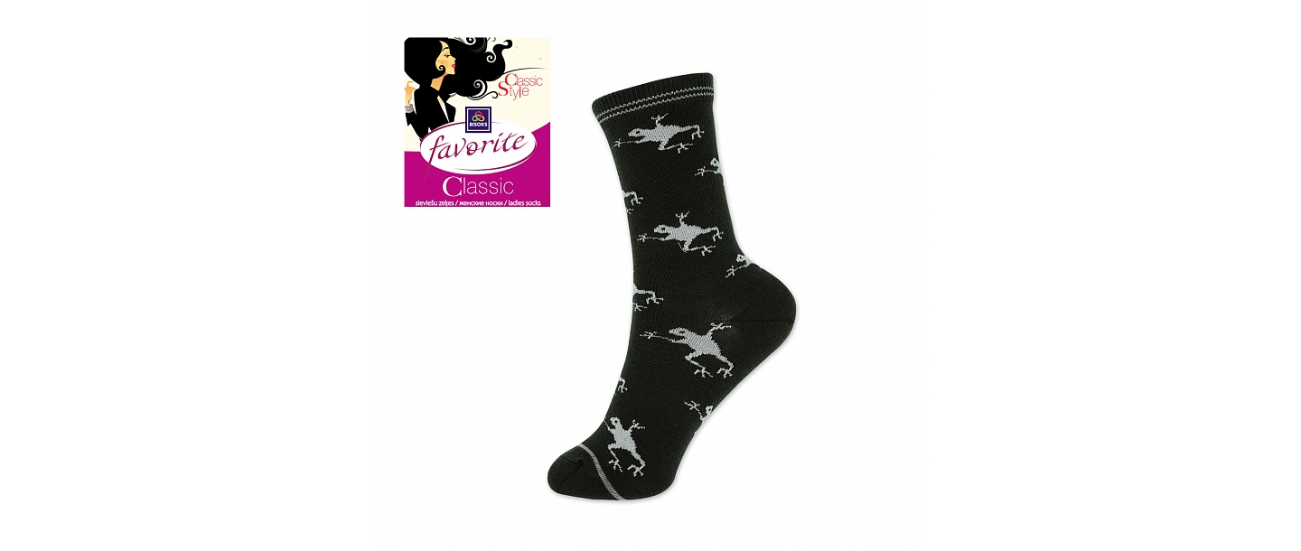 Sērijas FAVORITE CLASSIC sieviešu zeķes. Izgatavotas no augstās kvalitātes dzijas dažādos dizainu un krāsu variantos. Elegantas, ērtas un praktiskas.