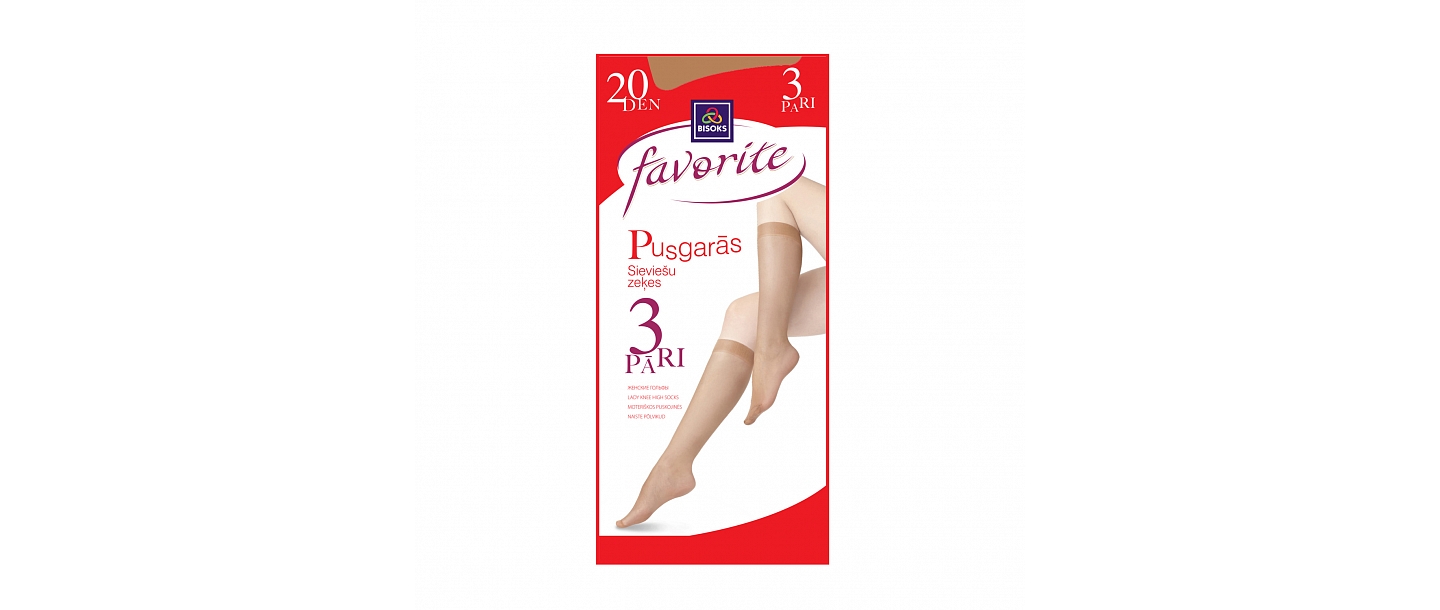 FAVORITE – klasiska sieviešu zeķbikšu kolekcija no poliamīda un no poliamīda ar LYCRA diegu pievienojumu.