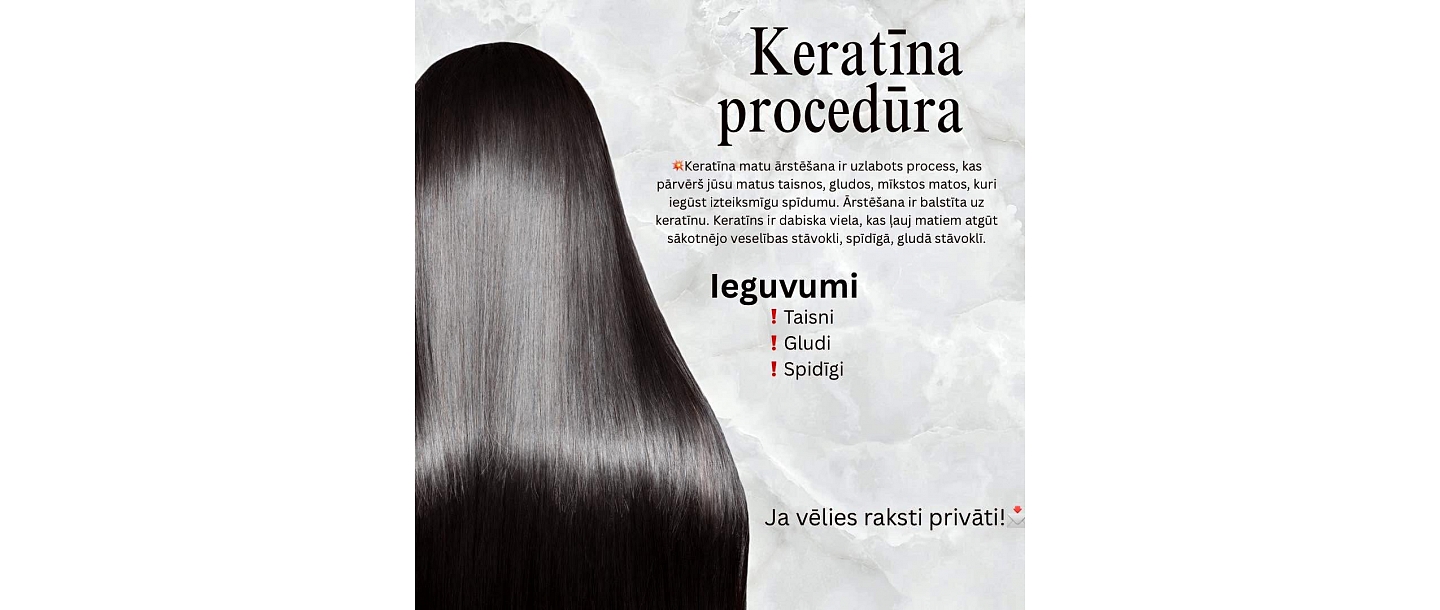 Keratin treatment for smooth and shiny hair.