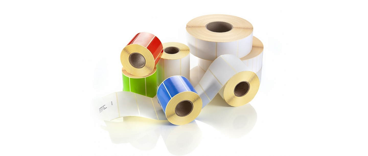 Printing black and white or color labels on rolls in large quantities