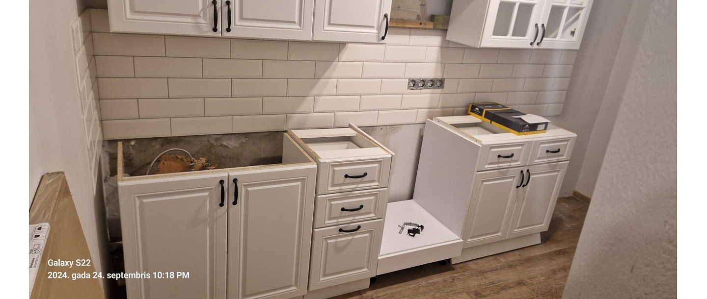 Kitchen furniture assembly and installation.