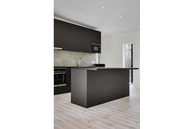 Black kitchen island