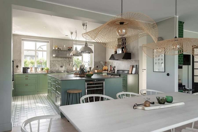 Green design kitchen