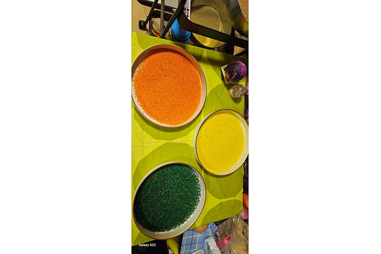 Sensory play with colors and textures