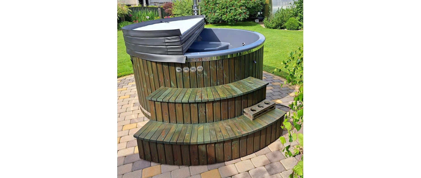 bathtub with thermo wood finish