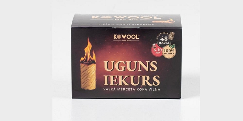 Uguns iekurs no koka vilnas
