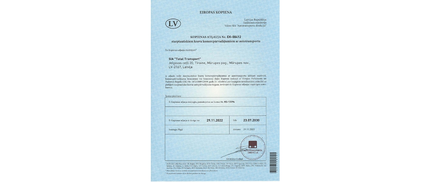 Kravu pārvadājumi Eiropa