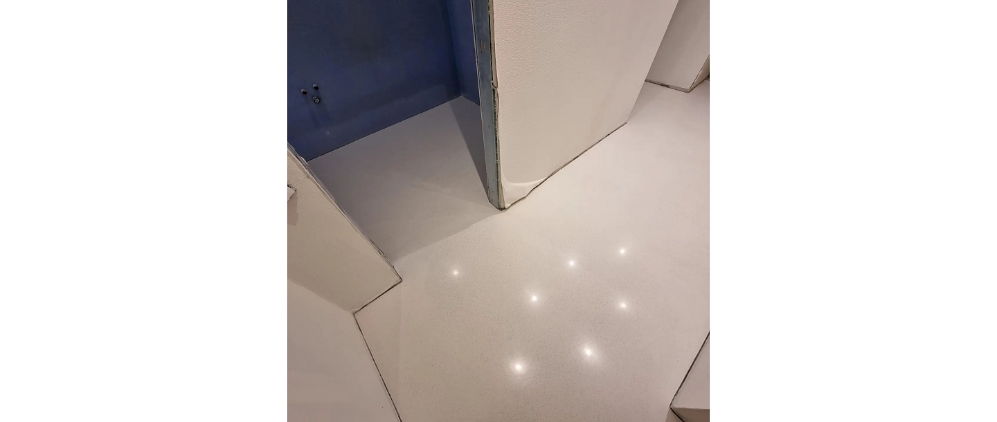 White designer concrete floor