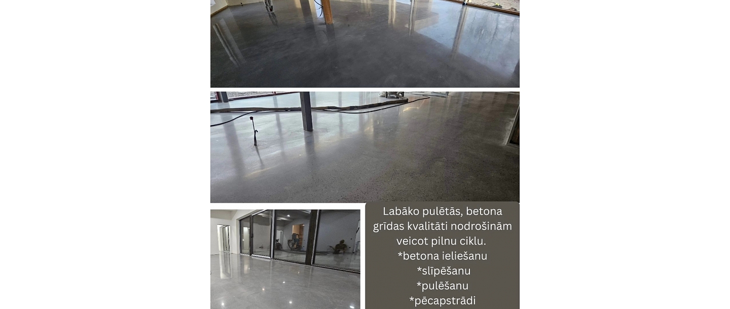 Betona grīdas slīpēšana un pulēšana
