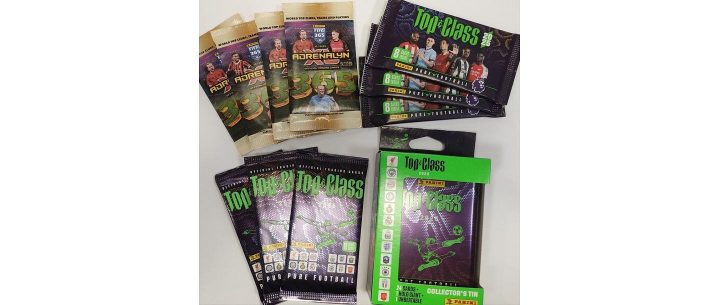 Football collector cards and Panini game sets