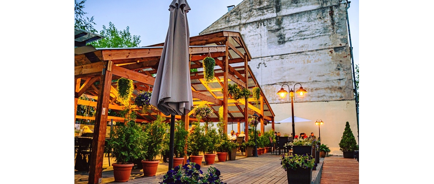 Cozy restaurant terrace