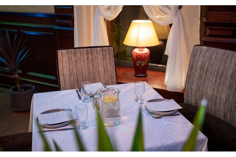 Dinner in a restaurant