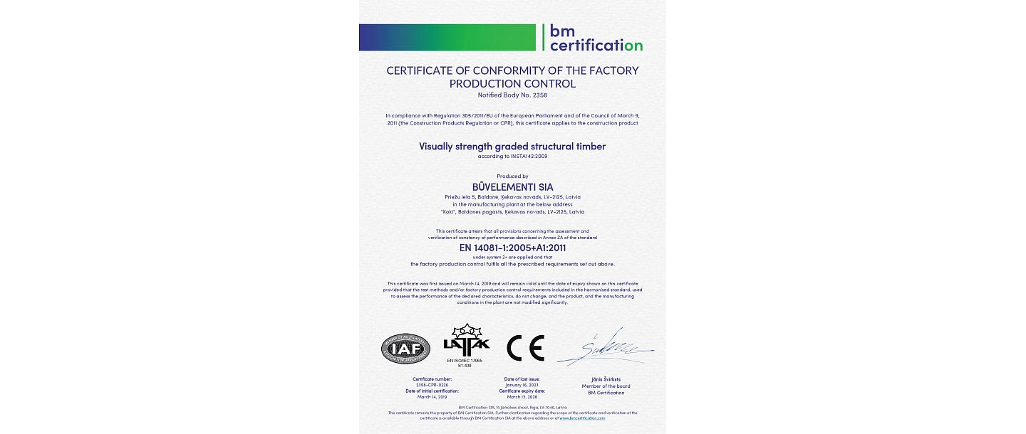 BM sertifikāts bm certification
