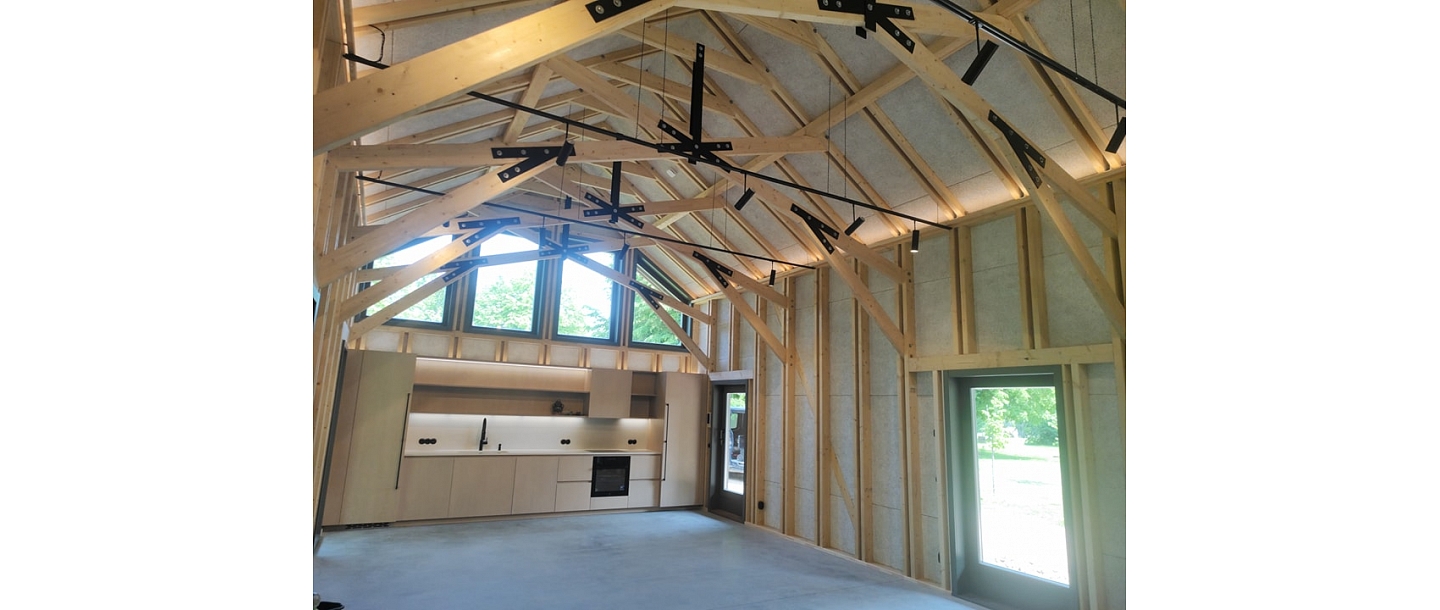 Wooden beam structures and ceiling design