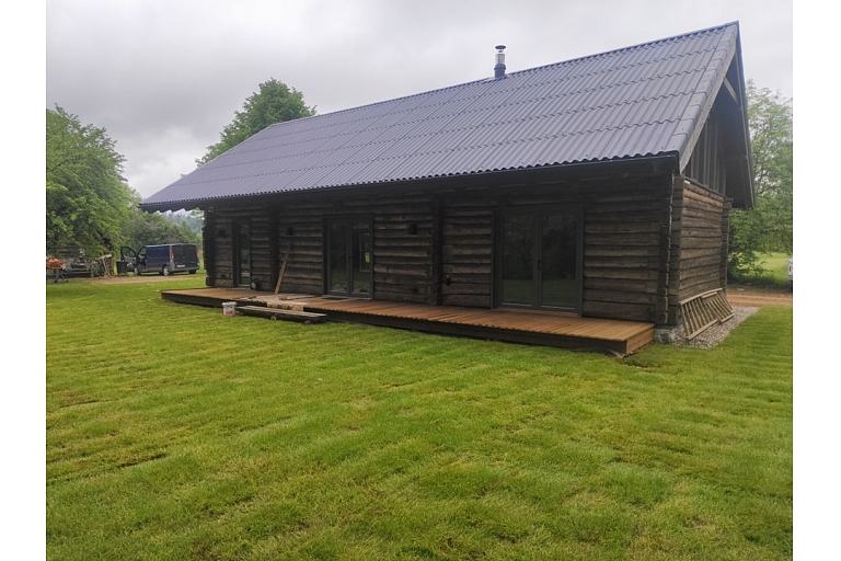 Log house with terrace
