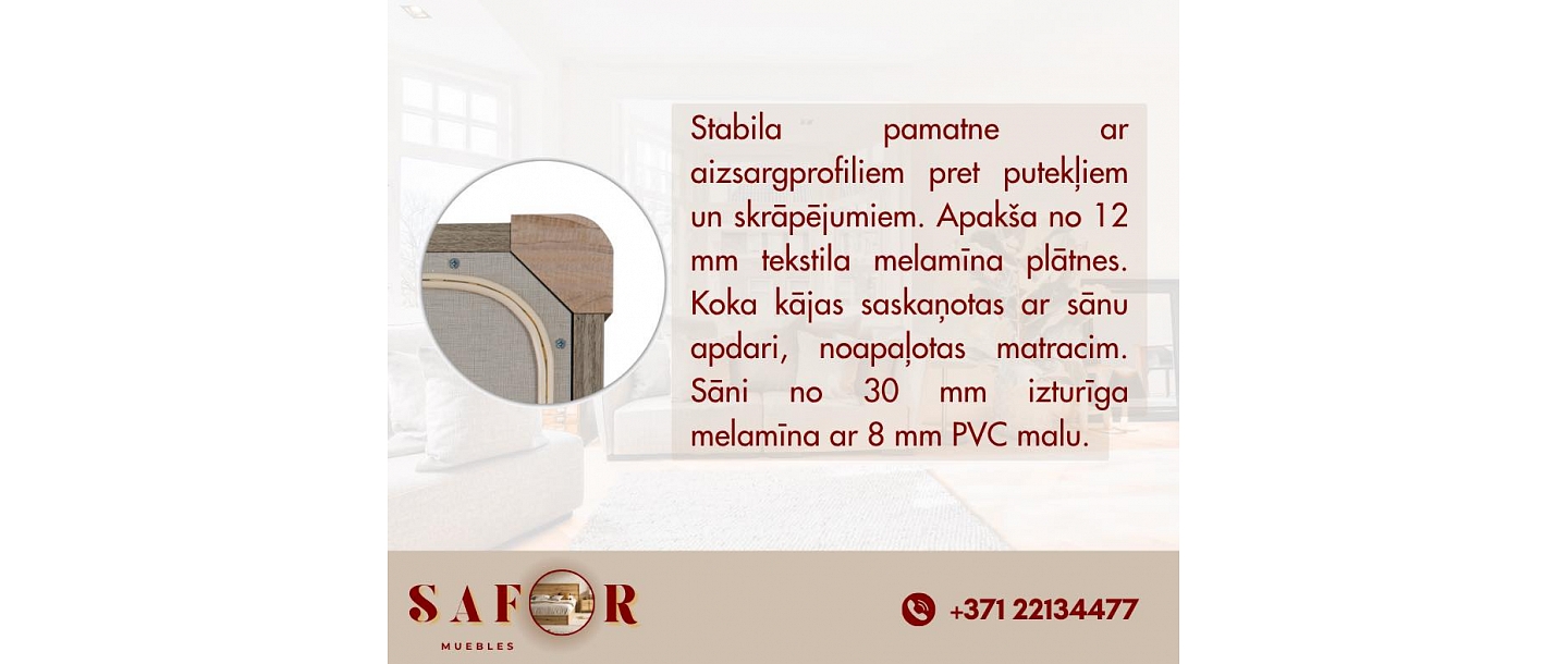 High-quality bed construction with protective profiles