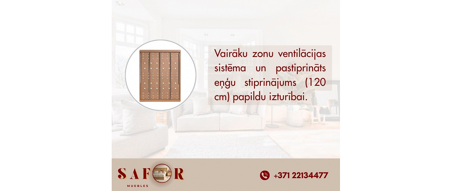 Bed base with ventilation zones