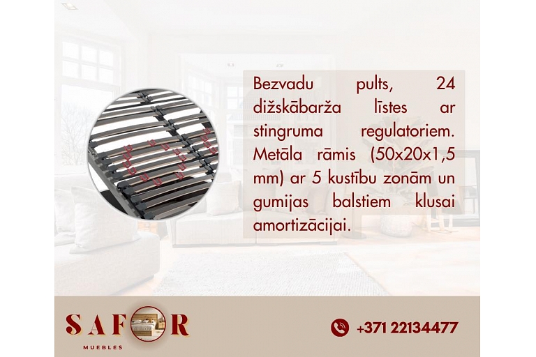 Bed slats with adjustable firmness and metal frame