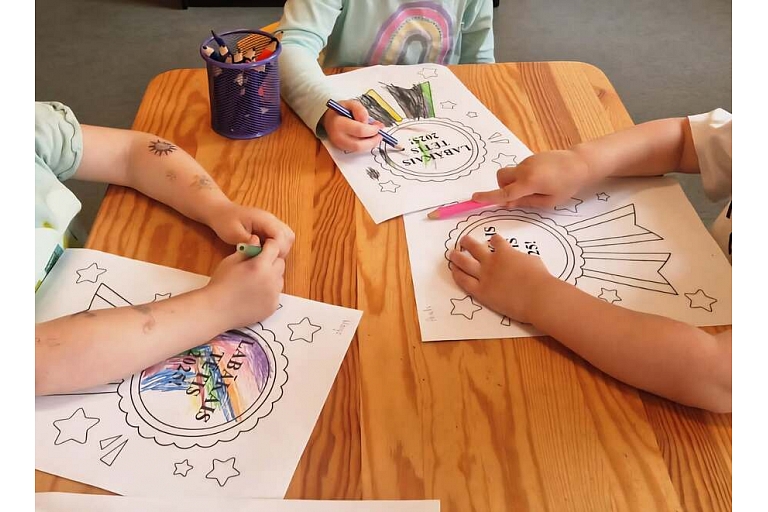Creative lesson in kindergarten.