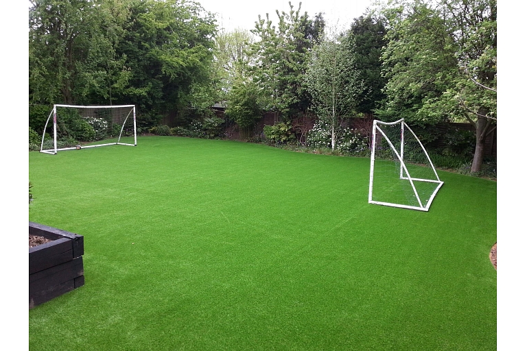 Artificial grass on the football field
