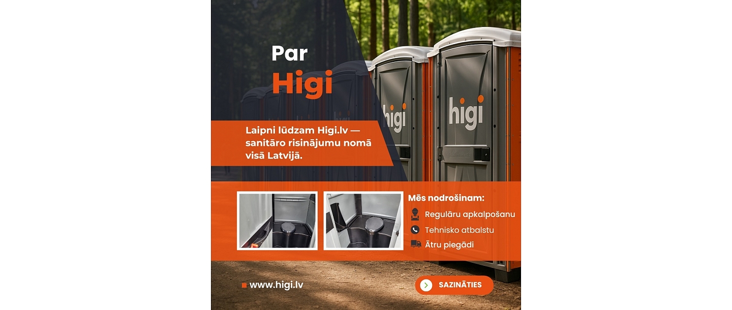 Sanitārie risinājumi visā Latvijā ar ātru piegādi.