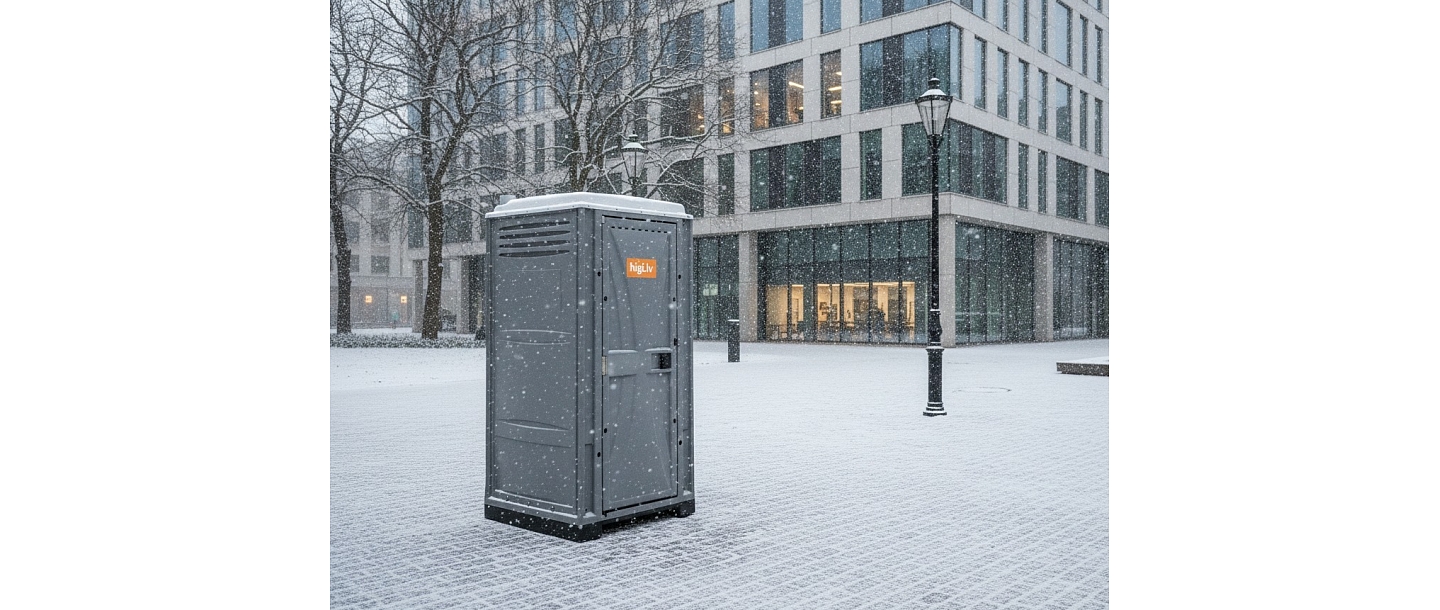 Toilet in a snowy city.