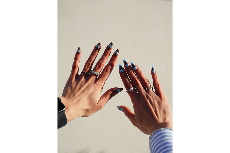 Creative manicure with heart design