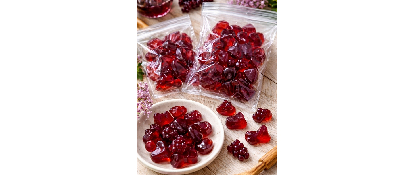 Cranberry jelly candies – natural fruit candies in a package