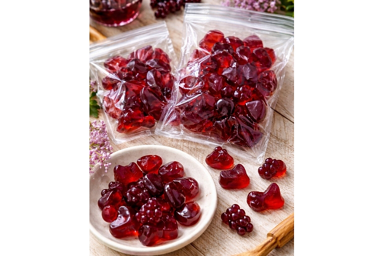 Cranberry jelly candies – natural fruit candies in a package