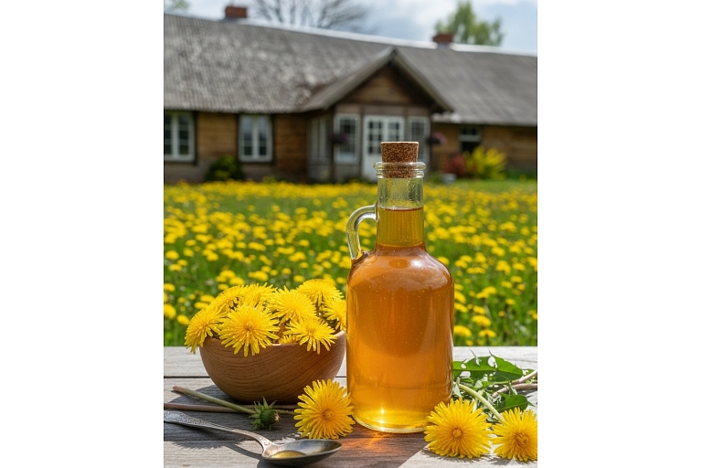Напиток из одуванчиков в бутылке – натуральный эликсир здоровья с латвийских лугов