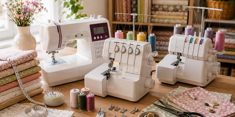 Sewing machines and overlocks