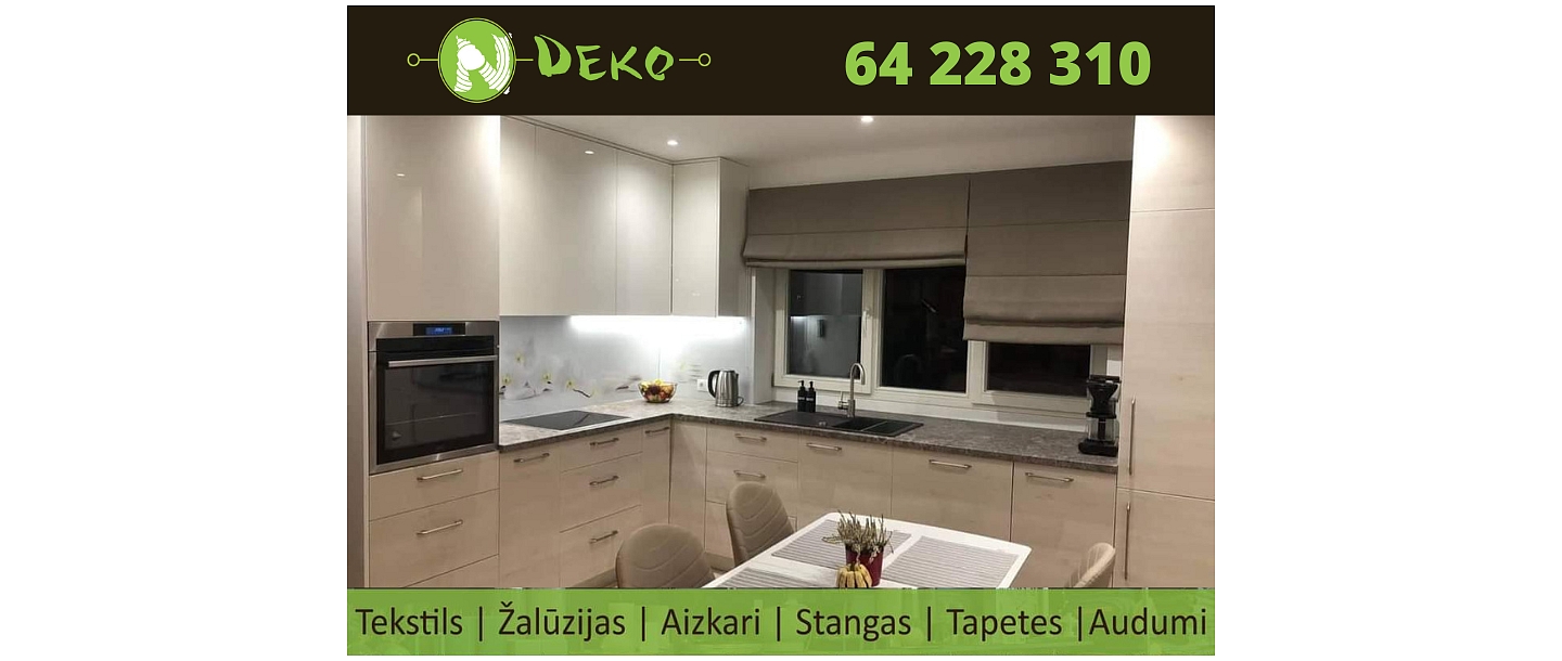 Blinds in the kitchen.